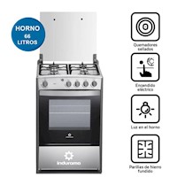 Cocina a Gas Indurama Viena QZ de 4 Hornillas - Croma